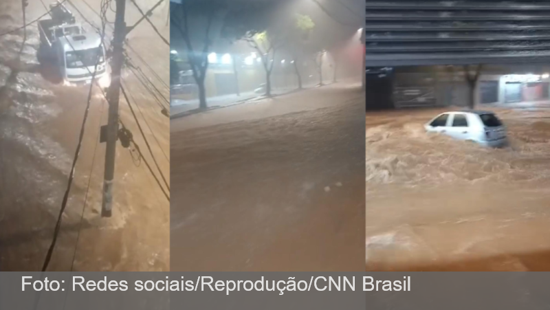 Temporal provoca alagamentos e queda de árvores em Belo Horizonte; veja imagens