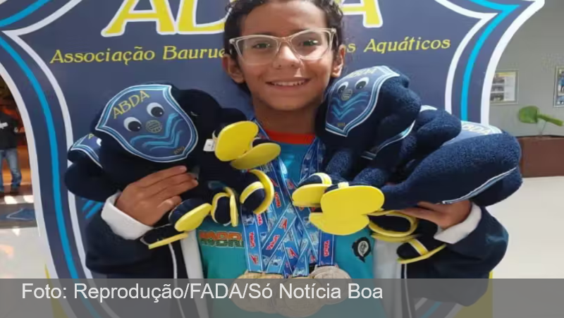 Prodígio, nadadora amazonense de 12 anos conquista 7 medalhas em campeonato brasileiro