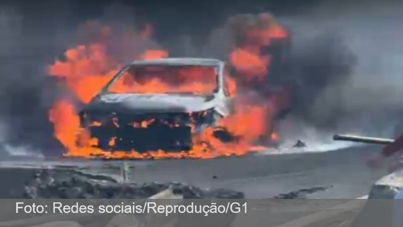 Explosão de carreta com combustível deixa mortos e interdita a Via Dutra, em Barra Mansa