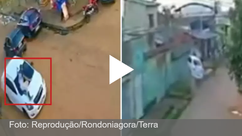 Mulher atropela e ‘carrega’ ex-marido no capô do carro em Rondônia; veja vídeo