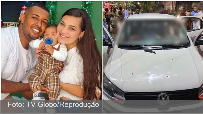 Pai, mãe e bebê são mortos a tiros dentro de carro em Niterói