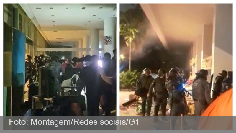 PM retira estudantes de ocupação na reitoria da USP em SP; ação na madrugada teve uso de gás e cassetetes, dizem alunos