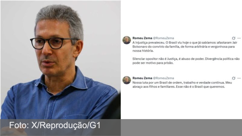 Romeu Zema comenta prisão preventiva de Bolsonaro: ‘Injustiça prevaleceu’