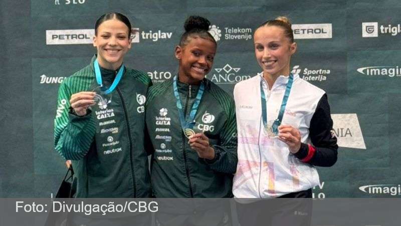 Ginástica brasileira faz dobradinhas em Copa do Mundo na Eslovênia