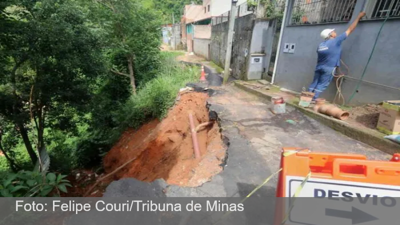 Após temporais, buracos e erosões seguem sem solução e preocupam moradores em Juiz de Fora