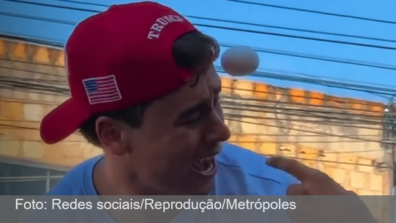 Nikolas é atingido por ovo durante ato de campanha na Grande BH