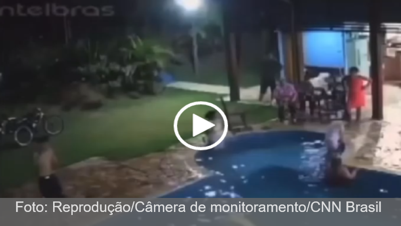 Vídeo mostra momento em que noiva cai na piscina durante casamento; vítima morreu