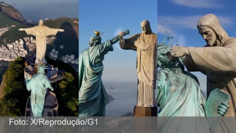 Cristo Redentor e Estátua da Liberdade lutam em nova propaganda de guerra do Irã; VÍDEO