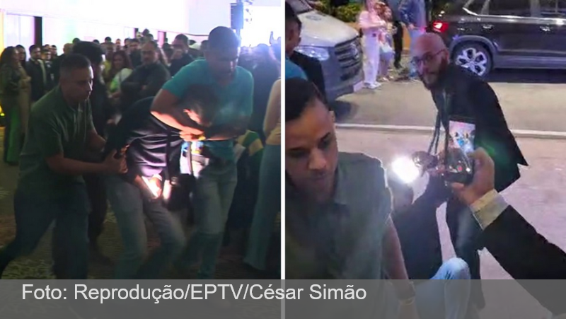 VÍDEO: homens são retirados por seguranças de evento com Flávio Bolsonaro em Campinas