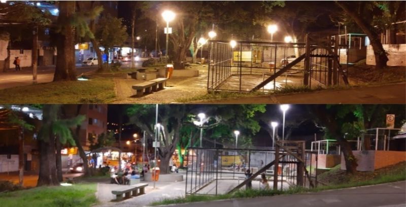 JF: Praça do Bairro Santa Terezinha ganha nova iluminação