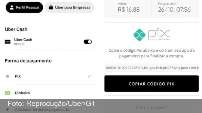 Uber passa a aceitar PIX para corridas em todo o Brasil