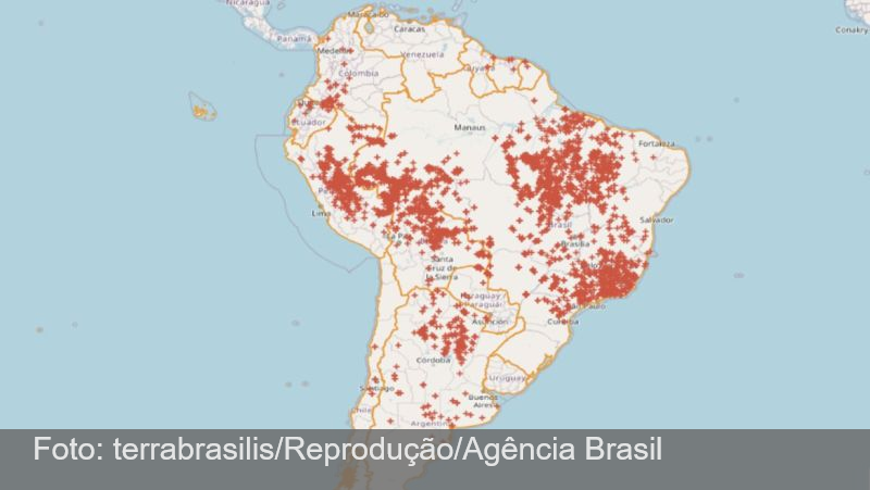 Brasil concentra 71,9% das queimadas na América do Sul nas últimas 48h