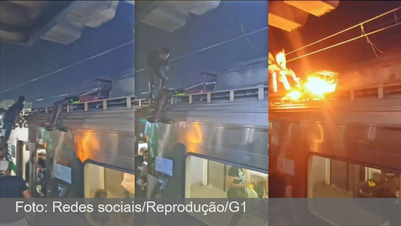 VÍDEO: jovem que viajava em cima de trem no Rio é eletrocutado; tentativa de resgate acaba em explosão