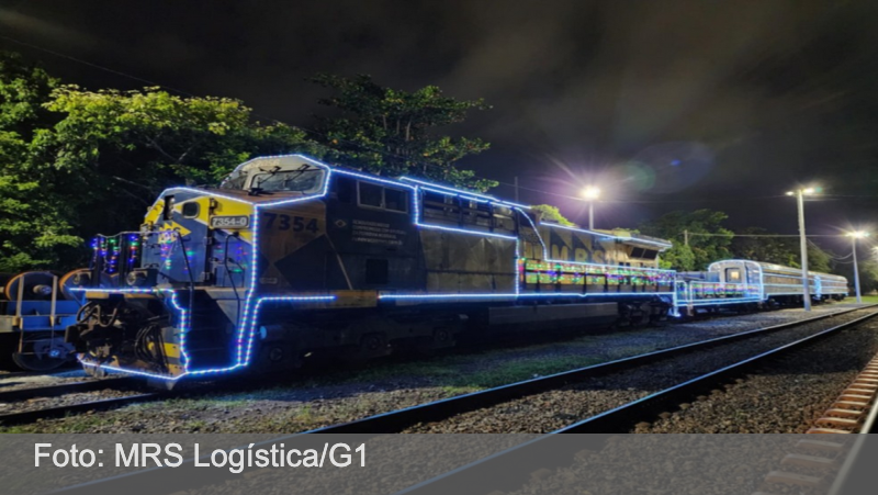 Trem decorado com luzes vai passar por Juiz de Fora e região; veja programação