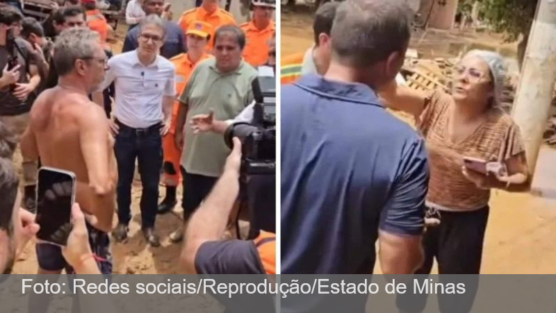 Chuvas em Ubá: ‘Vir limpinho e não ajudar, não adianta’, diz mulher a Zema