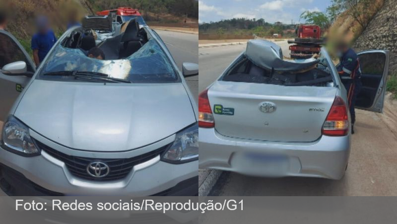 ‘Estava sem teto, tinha estourado tudo’, diz motorista de carro atingido por objeto ‘desconhecido’; mistério foi solucionado