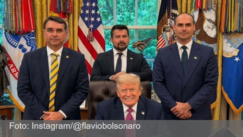 Trump confunde Flávio com Eduardo Bolsonaro: ‘Ouvi que querem prendê-lo’