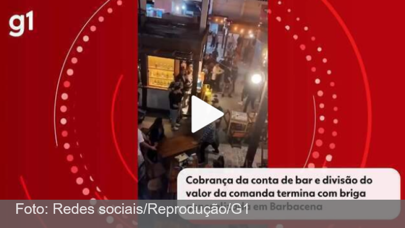 VÍDEO: Cobrança da conta de bar e divisão de comanda terminam em pancadaria em Barbacena