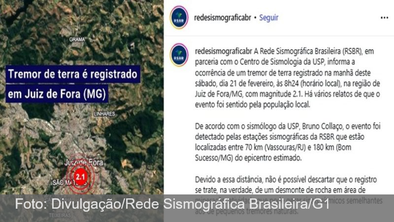 Tremor de terra é registrado em Juiz de Fora neste sábado