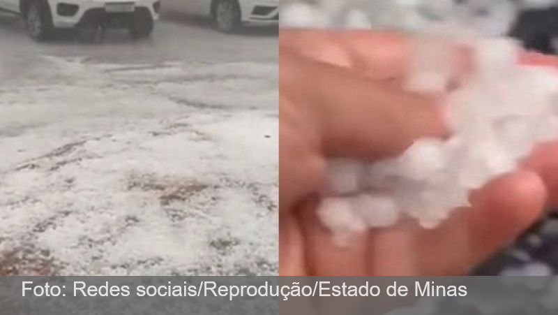 Temporal deixa ruas de cidades do Sul de Minas cobertas de gelo